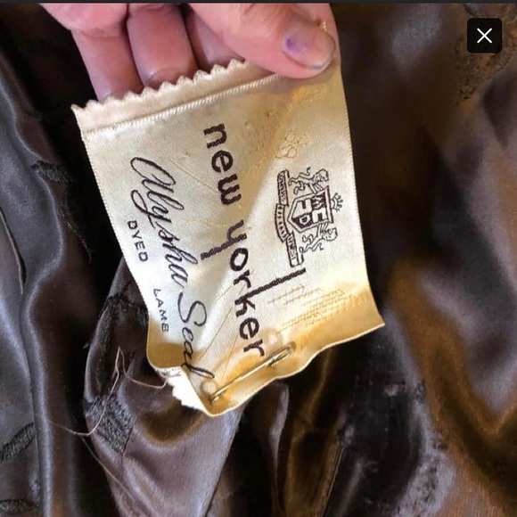 Vintage dyed lamb skin mink fur collar winter jacet/coat - Picture 4 of 4